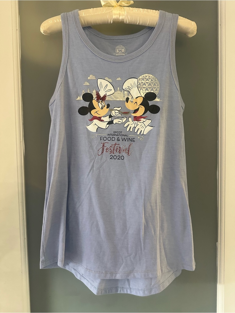 Disney EPCOT 25th anniversary Food & Wine Anniversary powder blue tank